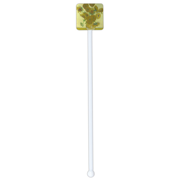 Sunflowers (Van Gogh 1888) White Plastic Stir Stick - Square - Single Stick