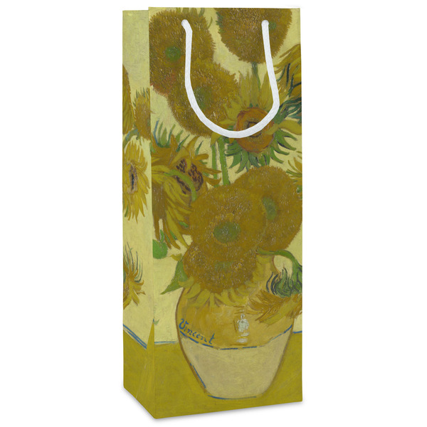 Custom Sunflowers (Van Gogh 1888) Wine Gift Bags - Gloss