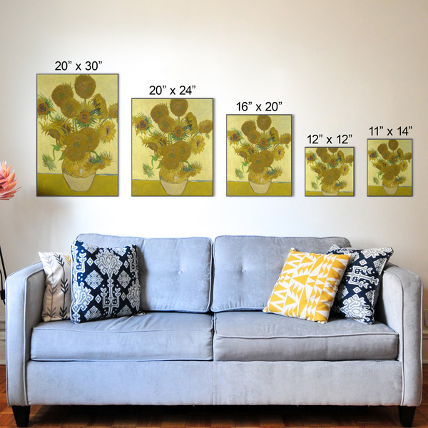 Sunflowers (Van Gogh 1888) Wood Prints - Size Comparison