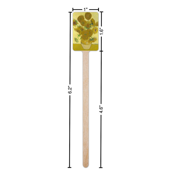 Sunflowers (Van Gogh 1888) Wooden 6.25" Stir Stick - Rectangular - Dimensions