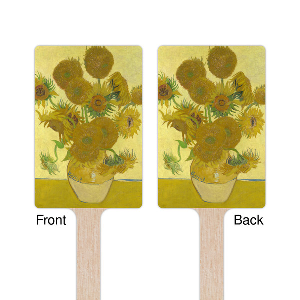 Sunflowers (Van Gogh 1888) Wooden 6.25" Stir Stick - Rectangular - Double Sided - Front & Back