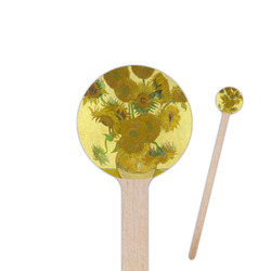 Sunflowers (Van Gogh 1888) 6" Round Wooden Stir Sticks - Double Sided