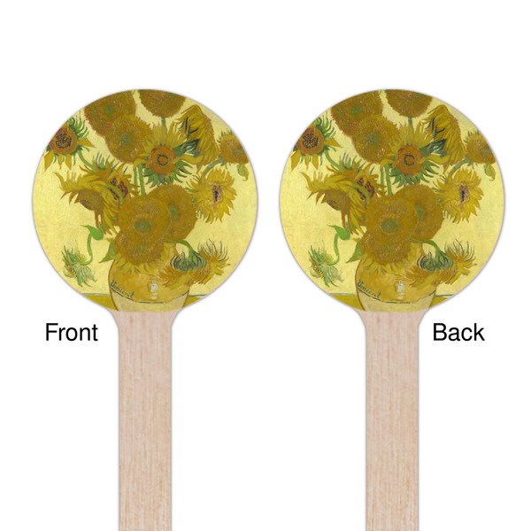 Sunflowers (Van Gogh 1888) Wooden 7.5" Stir Stick - Round - Double Sided - Front & Back