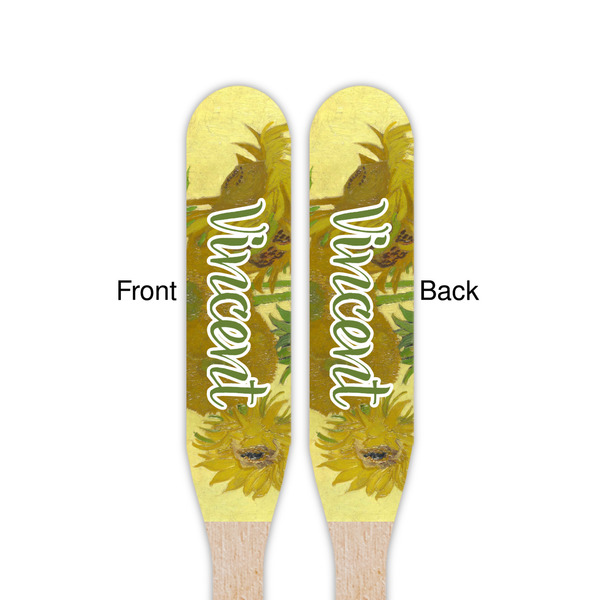 Sunflowers (Van Gogh 1888) Wooden Food Pick - Paddle - Double Sided - Front & Back