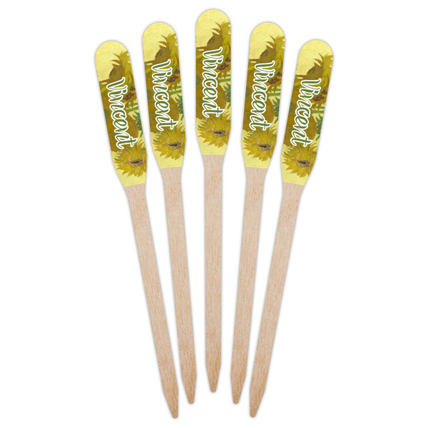 Sunflowers (Van Gogh 1888) Wooden Food Pick - Paddle - Fan View