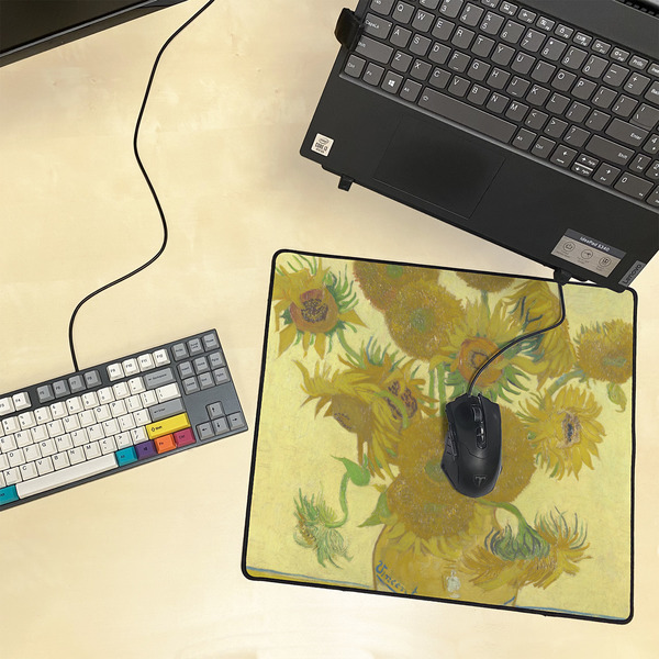 Sunflowers (Van Gogh 1888) XL Gaming Mouse Pads - 18" x 16"s - Lifestyle