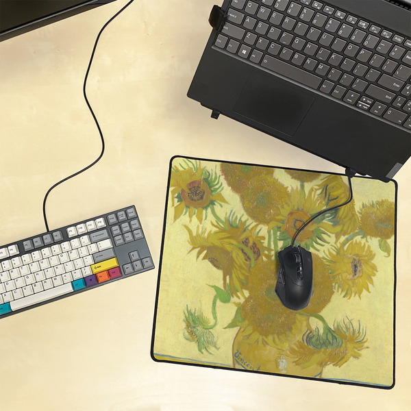 Sunflowers (Van Gogh 1888) XL Gaming Mouse Pads - 18" x 16"s - Lifestyle
