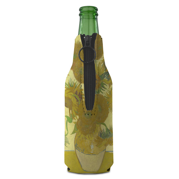 Sunflowers (Van Gogh 1888) Zipper Bottle Cooler - BACK (bottle)