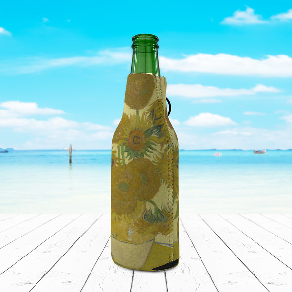 Sunflowers (Van Gogh 1888) Zipper Bottle Cooler - LIFESTYLE