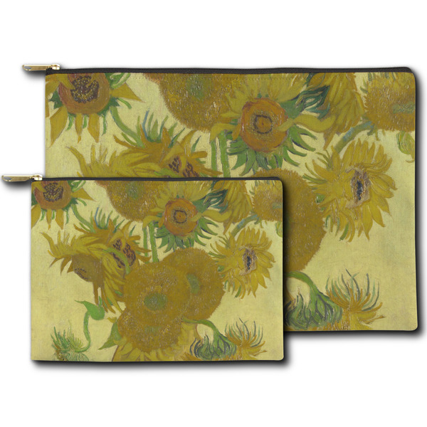 Sunflowers (Van Gogh 1888) Zippered Pouches - Size Comparison