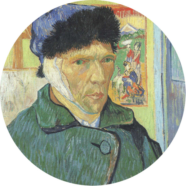 Custom Van Gogh's Self Portrait with Bandaged Ear 1" Multipurpose Round Labels