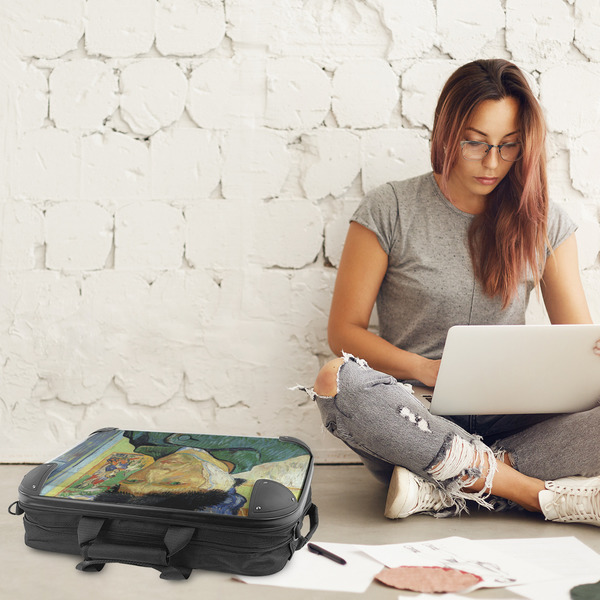 Van Gogh's Self Portrait with Bandaged Ear 18" Laptop Briefcase - LIFESTYLE