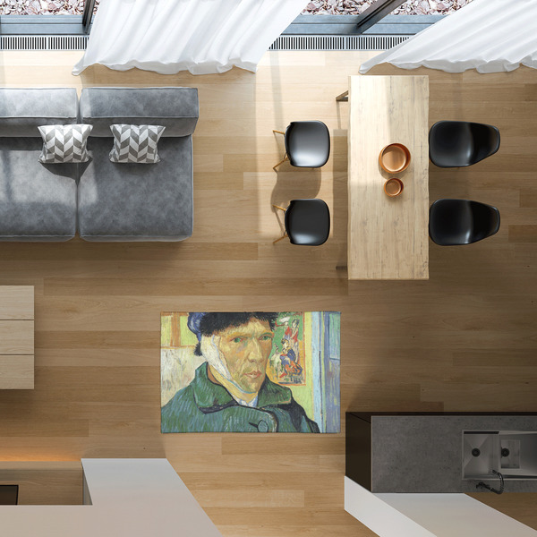 Van Gogh's Self Portrait with Bandaged Ear 2'x3' Indoor Area Rugs - IN CONTEXT