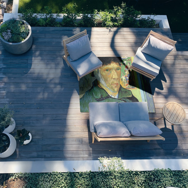 Van Gogh's Self Portrait with Bandaged Ear 5'x7' Patio Rug - In context