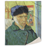 Van Gogh's Self Portrait with Bandaged Ear Sherpa Throw Blanket