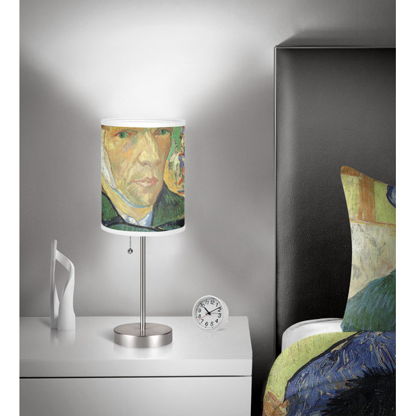 Van Gogh's Self Portrait with Bandaged Ear 8" Drum Lampshade - In Room
