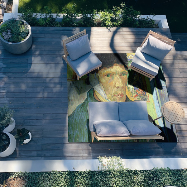 Van Gogh's Self Portrait with Bandaged Ear 8'x10' Patio Rug - In context