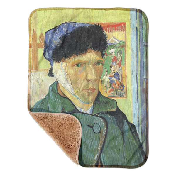 Custom Van Gogh's Self Portrait with Bandaged Ear Sherpa Baby Blanket - 30" x 40"