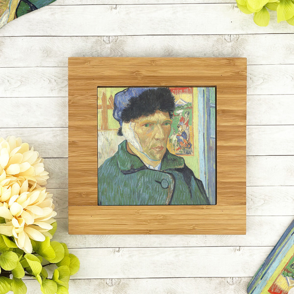 Van Gogh's Self Portrait with Bandaged Ear Bamboo Trivet with 6" Tile - LIFESTYLE