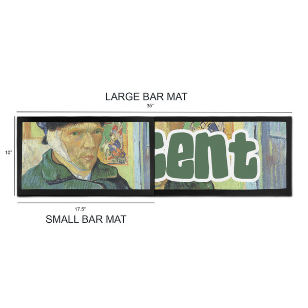 Van Gogh's Self Portrait with Bandaged Ear Bar Mats - Sizing Chart