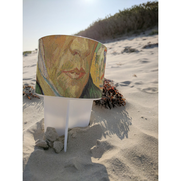 Van Gogh's Self Portrait with Bandaged Ear Beach Spiker - White - At Beach
