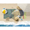 Van Gogh's Self Portrait with Bandaged Ear Beach Towel - Lifestyle on Beach
