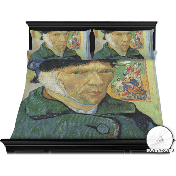 Van Gogh's Self Portrait with Bandaged Ear Bedding Set - King - Duvet - On Bed