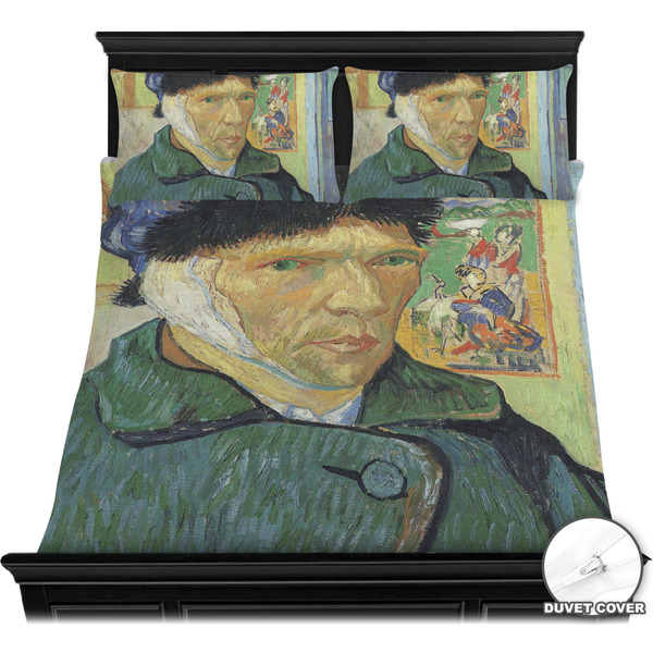 Van Gogh's Self Portrait with Bandaged Ear Bedding Set - Queen - Duvet - On Bed