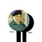 Van Gogh's Self Portrait with Bandaged Ear Black Plastic 4" Food Pick - Round - Single Sided - Front & Back