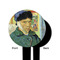 Van Gogh's Self Portrait with Bandaged Ear Black Plastic 6" Food Pick - Round - Single Sided - Front & Back
