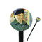 Van Gogh's Self Portrait with Bandaged Ear 7" Round Plastic Stir Sticks - Black - Single Sided