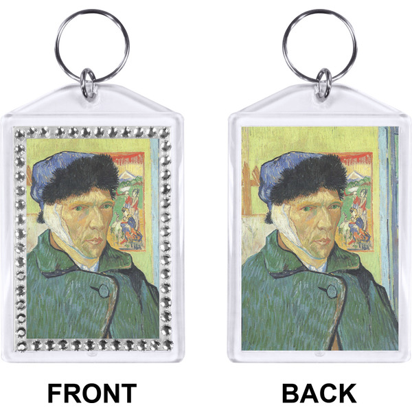Van Gogh's Self Portrait with Bandaged Ear Bling Keychain (Front + Back)