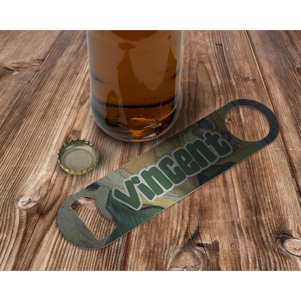 Van Gogh's Self Portrait with Bandaged Ear Bottle Opener - In Use