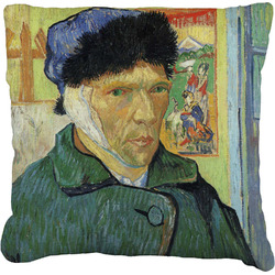 Van Gogh's Self Portrait with Bandaged Ear Faux-Linen Throw Pillow 16"
