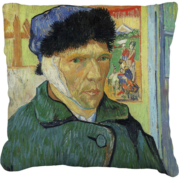 Custom Van Gogh's Self Portrait with Bandaged Ear Faux-Linen Throw Pillow 18"