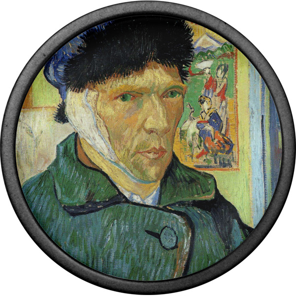 Van Gogh's Self Portrait with Bandaged Ear Cabinet Knob - Black - Front
