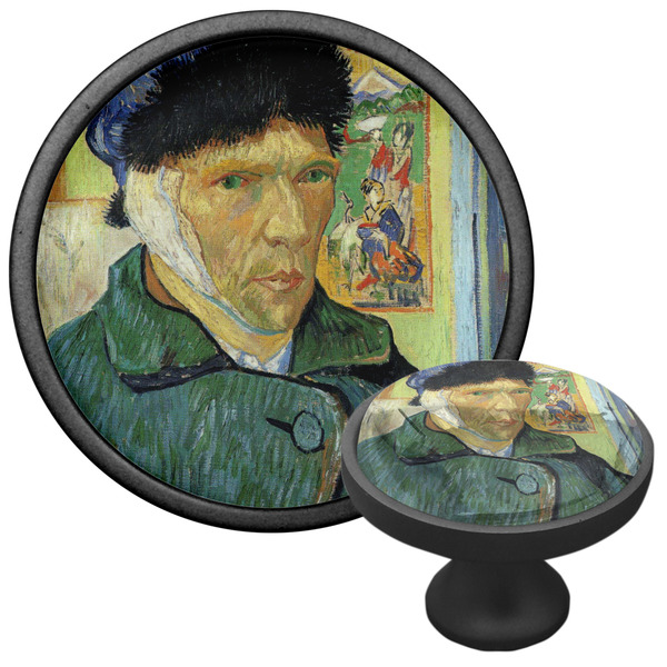 Van Gogh's Self Portrait with Bandaged Ear Cabinet Knob - Black - Multi Angle