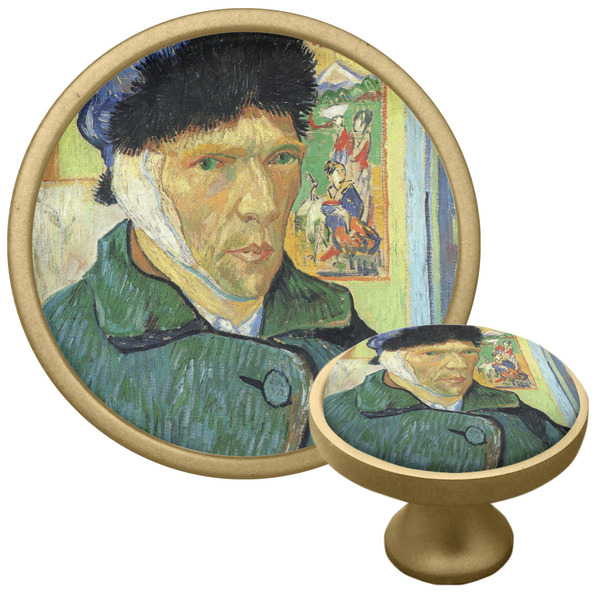 Custom Van Gogh's Self Portrait with Bandaged Ear Cabinet Knob - Gold