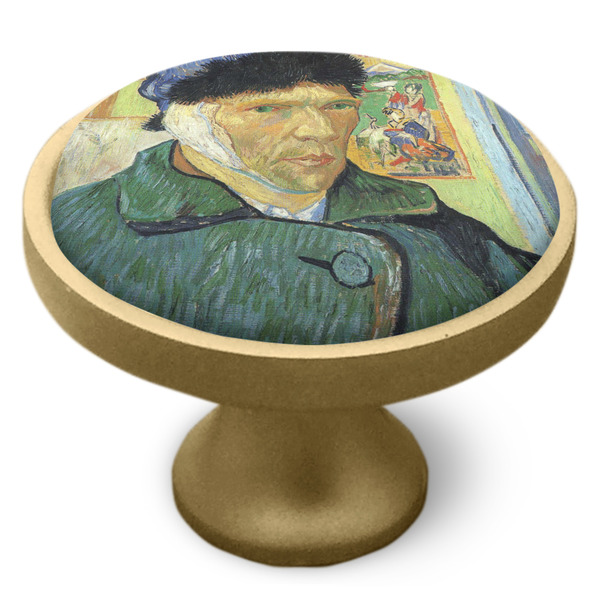 Van Gogh's Self Portrait with Bandaged Ear Cabinet Knob - Gold - Side