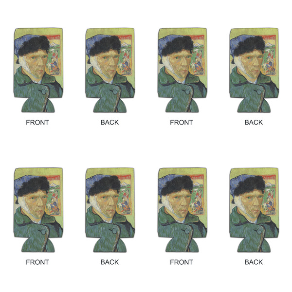 Van Gogh's Self Portrait with Bandaged Ear Can Cooler - 16oz - Set of 4 - Front & Back