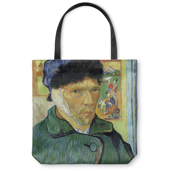 Custom Van Gogh's Self Portrait with Bandaged Ear Canvas Tote Bag - Large - 18"x18"