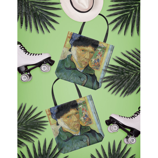 Van Gogh's Self Portrait with Bandaged Ear Canvas Tote Lifestyle Front and Back
