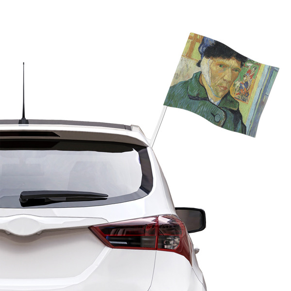 Van Gogh's Self Portrait with Bandaged Ear Car Flag - Large - LIFESTYLE
