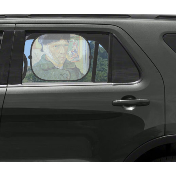 Van Gogh's Self Portrait with Bandaged Ear Car Sun Shade Black - In Car Window