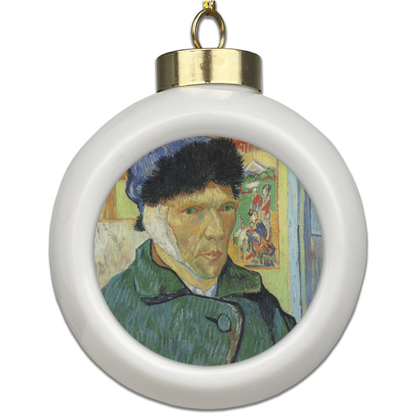 Custom Van Gogh's Self Portrait with Bandaged Ear Ceramic Ball Ornament