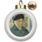 Van Gogh's Self Portrait with Bandaged Ear Ceramic Ball Ornaments - Poinsettia Garland