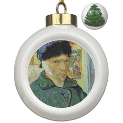 Van Gogh's Self Portrait with Bandaged Ear Ceramic Ball Ornament - Christmas Tree