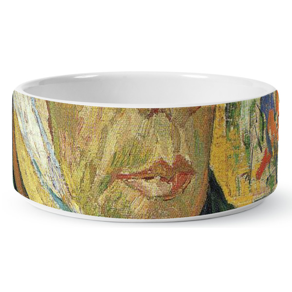 Van Gogh's Self Portrait with Bandaged Ear Ceramic Dog Bowl - Medium - Front