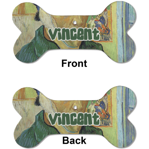 Van Gogh's Self Portrait with Bandaged Ear Ceramic Flat Ornament - Bone Front & Back (APPROVAL)