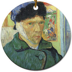 Van Gogh's Self Portrait with Bandaged Ear Round Ceramic Ornament